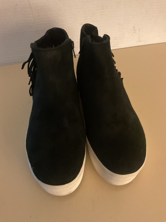 Rebecca Minkoff women black Suede Fringe Platform Sneakers size 9.5